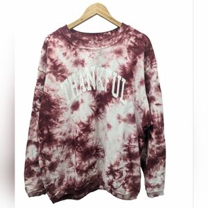 The Shop Forward TieDye THANKFUL thermal Crewneck Size L
